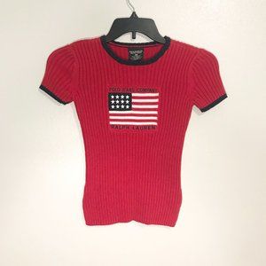 Vintage POLO RL Ribbed Vintage Flag Sweater Top